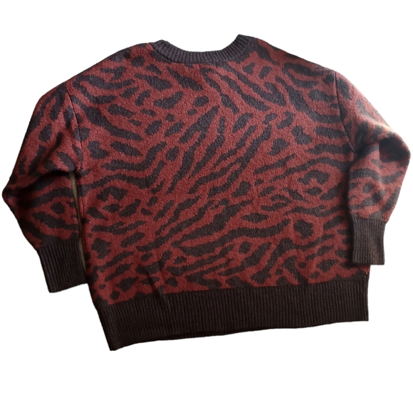 Ava & Viv Brown Tiger Stripe Animal Print Sweater 2X - Picture 3 of 6